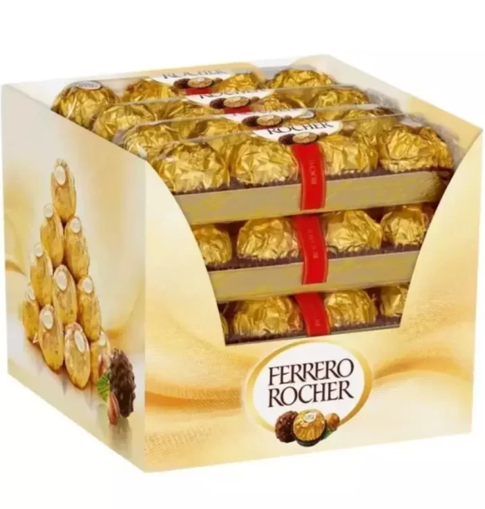 FERRERO ROCHER WRAPPED MILK CHOCOLATES FULL BOX 48 No (16 x 3 PACK